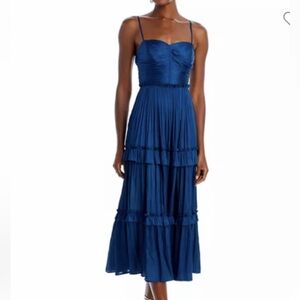 Aqua Royal Blue Midi Dress